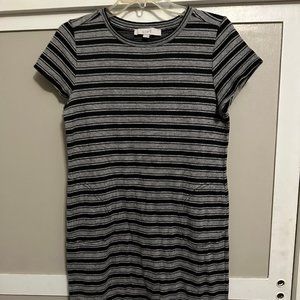 LOFT women's black and white stripe dress